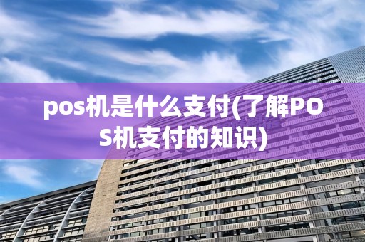 pos机是什么支付(了解POS机支付的知识)