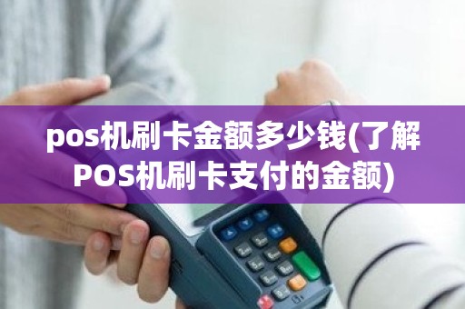 pos机刷卡金额多少钱(了解POS机刷卡支付的金额)