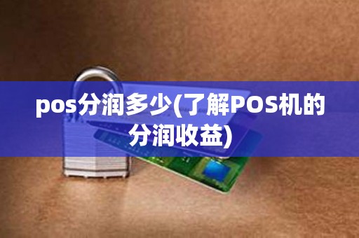 pos分润多少(了解POS机的分润收益)