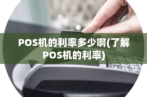 POS机的利率多少啊(了解POS机的利率)