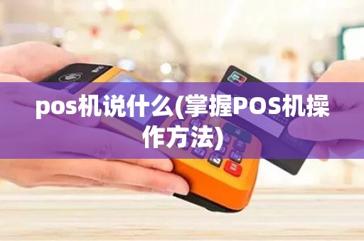 pos机说什么(掌握POS机操作方法)